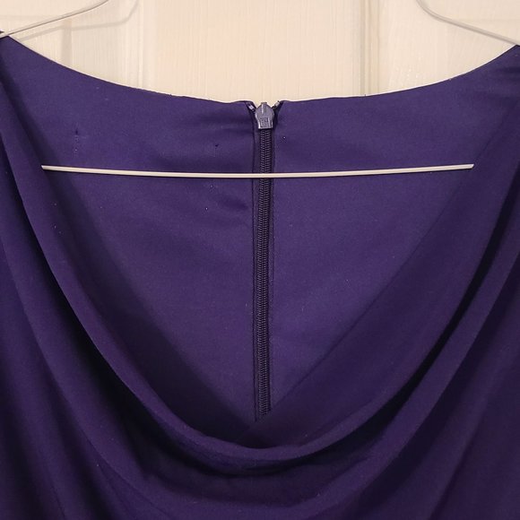 Purple Draped Neck Polyester Dress ~ Size 12-14 Large - Picture 4 of 7